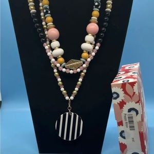 Plunder POPPY ALICE Necklace Multi-colored bead strands with removable pendant
